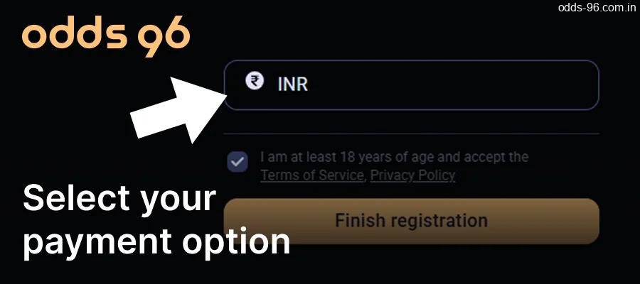 Select your payment option on the CV666 Casino Bonuses website