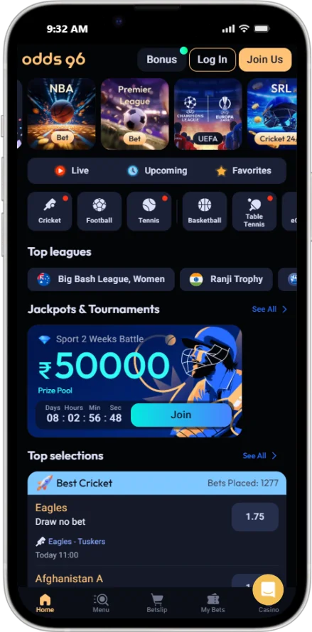 Screenshot of the CV666 Casino Bonuses App Betting page